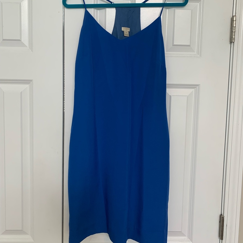 Jcrew royal blue slip dress